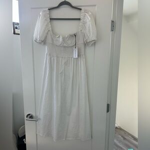 WeWoreWhat White Smocked Bodice Dress